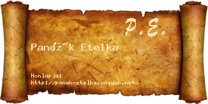 Panák Etelka névjegykártya